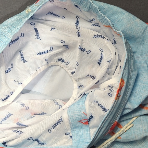 Johnnie-O Swim Trunks Men's XXL Blue Baja Toma Shorts Crawfish NWT - Picture 10 of 13